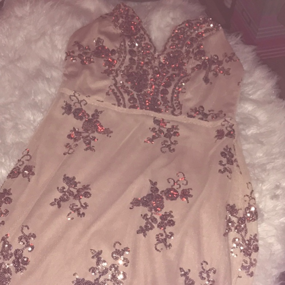 Nude/Gold Sequin Dress